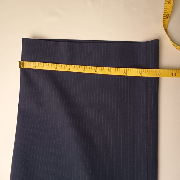 Banana Republic The Martin Fit Pants Stretch Wool Blend Mid Rise Flare Leg Navy - Picture 9 of 9